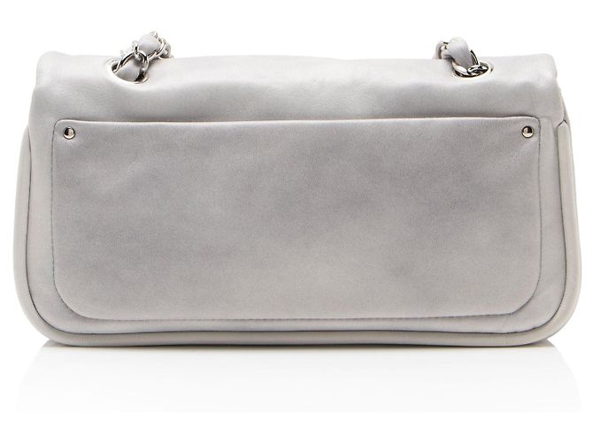 Gabrielle Chanel Calfskin Diagonal CC Flap Shoulder Bag Grey - view 3