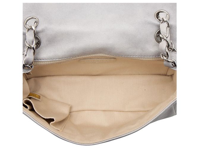 Gabrielle Chanel Calfskin Diagonal CC Flap Shoulder Bag Grey - view 7