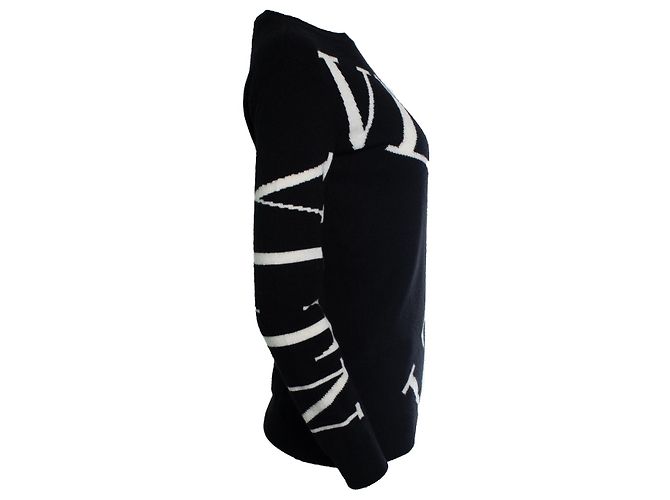 Valentino Garavani, VLTN Macro grid Pullover Schwarz - Ansicht 3
