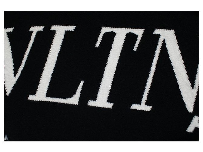 Valentino Garavani, VLTN Macro grid Pullover Schwarz - Ansicht 8