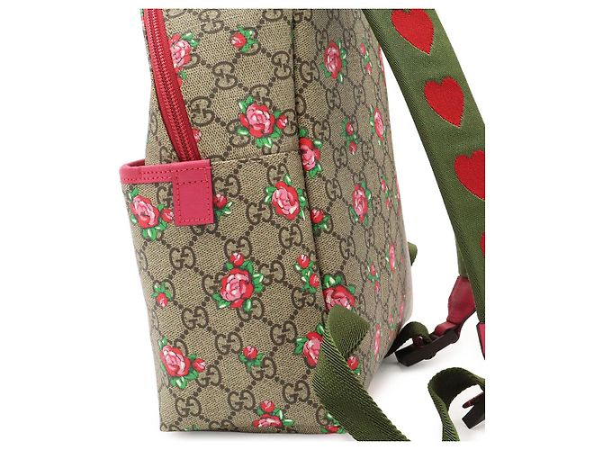 Zaino per bambini Gucci GG Supreme Stampa Rose Multicolore - vista 7