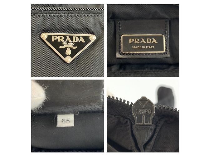 Prada Tessuto Pochette mit Dreiecks-Logo Schwarz - Ansicht 3