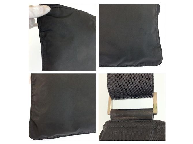 Prada Tessuto Pochette mit Dreiecks-Logo Schwarz - Ansicht 5