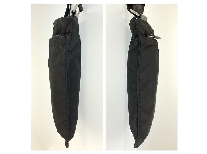 Prada Tessuto Pochette mit Dreiecks-Logo Schwarz - Ansicht 7