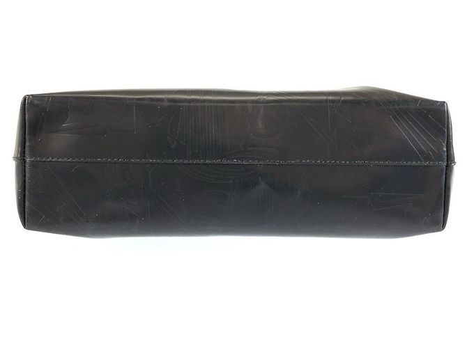Prada Embossed Triangle Logo Shoulder Bag Black - view 10