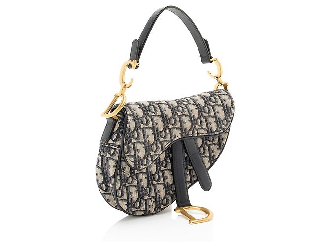 Autre Marque Mini Borsa Saddle Dior Oblique Blu - vista 2