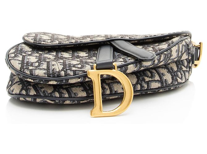 Autre Marque Mini Borsa Saddle Dior Oblique Blu - vista 4