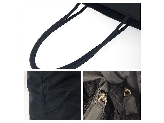 Tote Sac cabas épaule Prada Tessuto Noir - vue 6