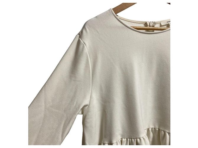 Autre Marque Top de manga comprida com folhos em fleece macio yori Branco - vista 2