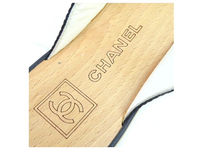Sandali con listino tra le dita CHANEL ENTRE DOIGTS COCO Wood Nero Beige - vista 10