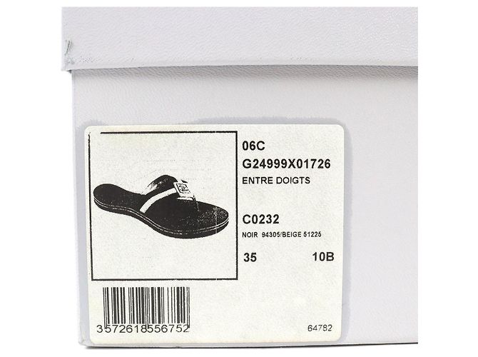 Sandali con listino tra le dita CHANEL ENTRE DOIGTS COCO Wood Nero Beige - vista 12