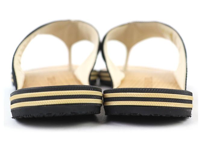 Sandali con listino tra le dita CHANEL ENTRE DOIGTS COCO Wood Nero Beige - vista 5