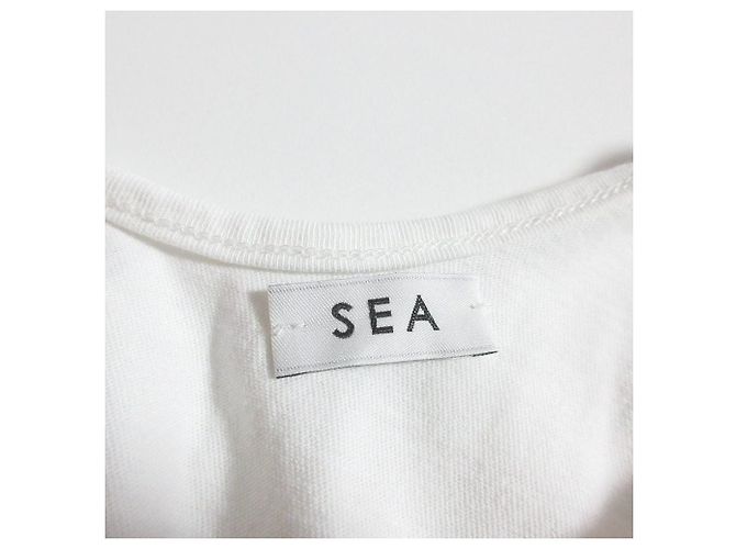 Autre Marque Vestido camiseta asimétrico SEA Blanco - vista 8