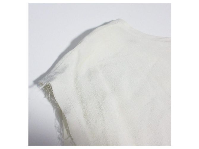 Autre Marque Top sem mangas Barena 100% seda Branco Fora de branco - vista 11