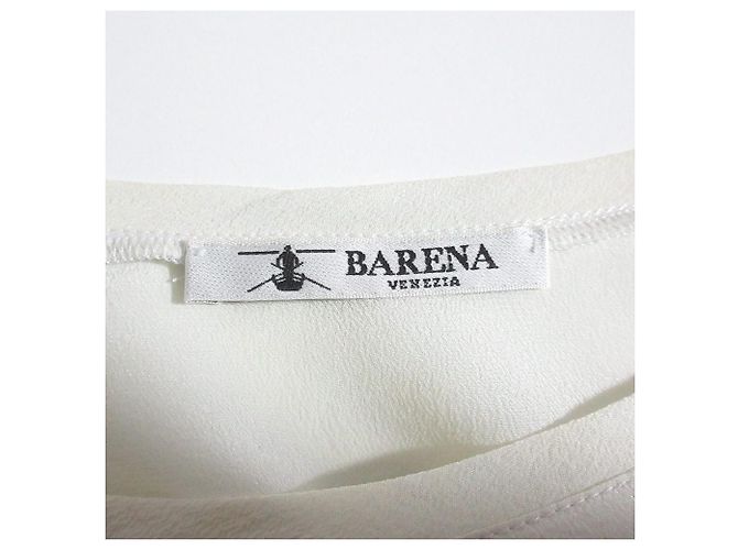 Autre Marque Top sem mangas Barena 100% seda Branco Fora de branco - vista 3