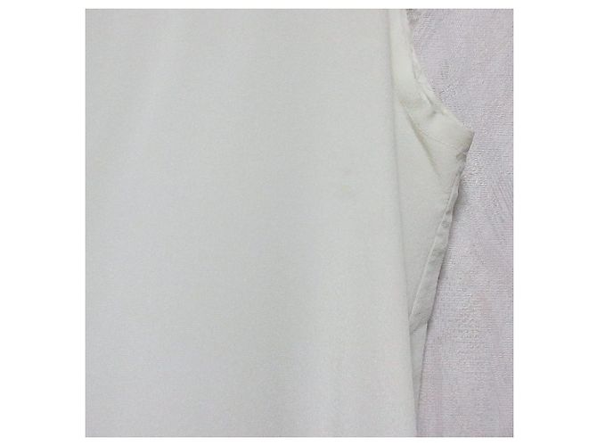Autre Marque Top sem mangas Barena 100% seda Branco Fora de branco - vista 6