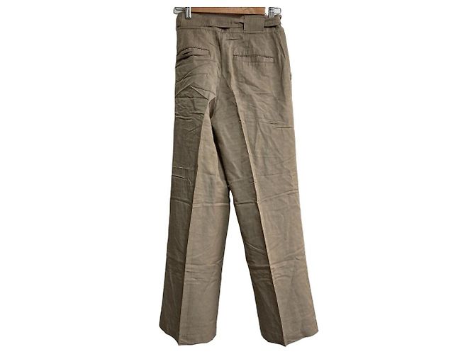 Autre Marque Pantalon MACPHEE en coton et lin Beige - vue 3
