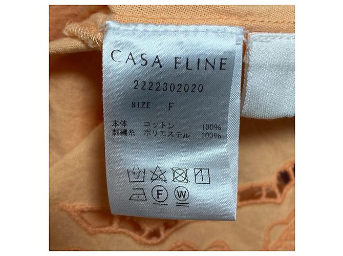 Autre Marque Blusa con Lacci e Ricami Casa Fline Arancione - vista 4