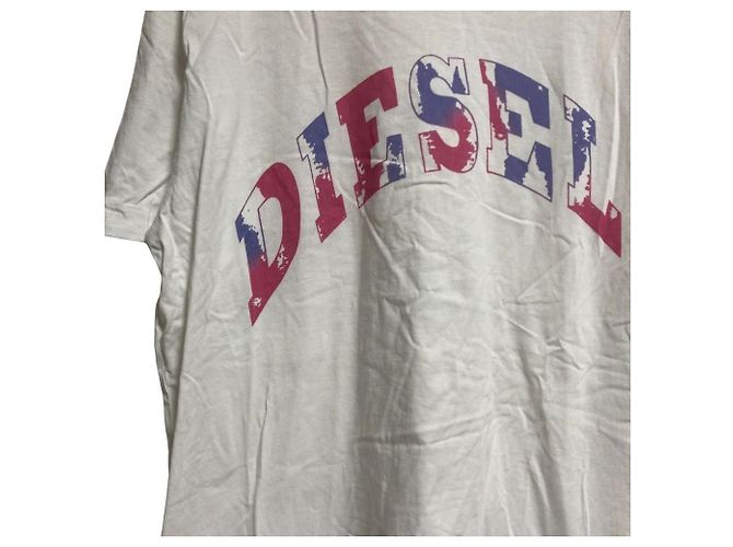 Autre Marque T-shirt in cotone con stampa logo Diesel Bianco - vista 3