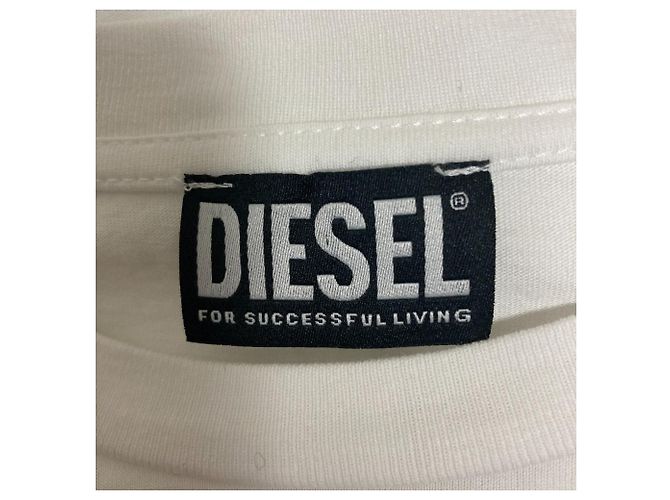 Autre Marque T-shirt in cotone con stampa logo Diesel Bianco - vista 4