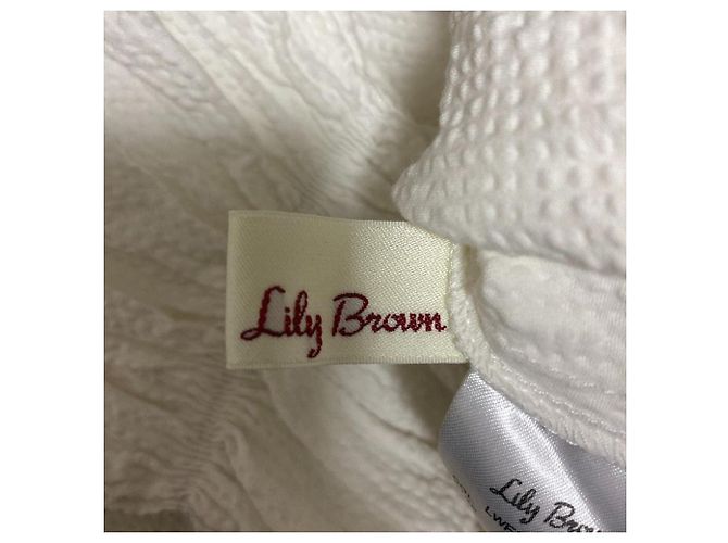 Autre Marque Top de mangas voluminosas de seersucker LILY BROWN Blanco - vista 5