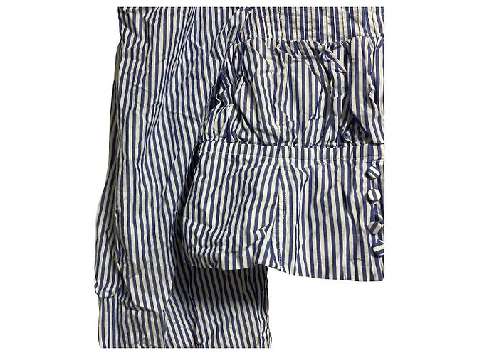 Autre Marque Snidel Gestreifte kurze Bluse mit eckigem Ausschnitt Blau - Ansicht 3
