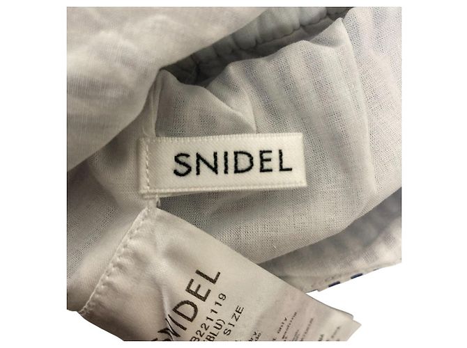 Autre Marque Snidel Gestreifte kurze Bluse mit eckigem Ausschnitt Blau - Ansicht 4