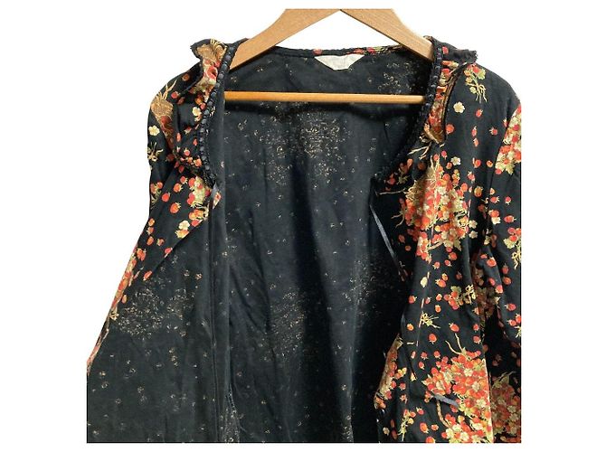 Autre Marque Blusa de algodão de manga comprida com babados e estampado de morango PINK HOUSE Preto Vermelho - vista 3