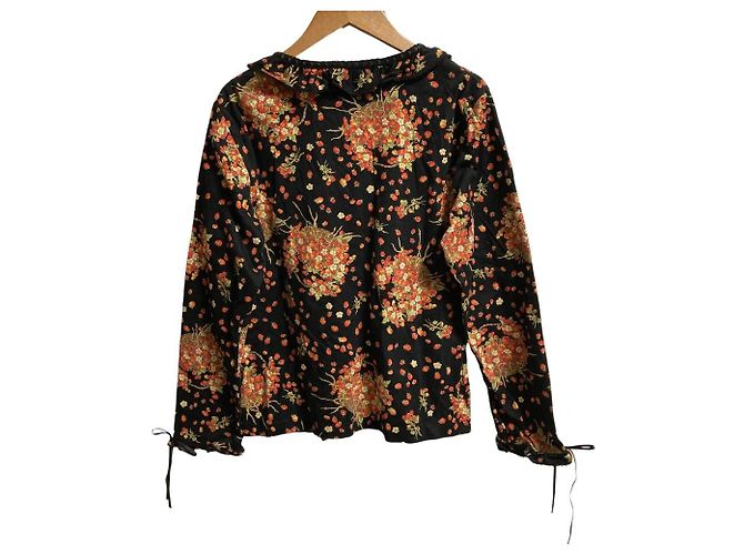 Autre Marque Blusa de algodão de manga comprida com babados e estampado de morango PINK HOUSE Preto Vermelho - vista 4