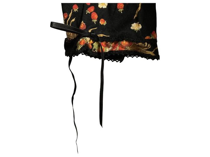 Autre Marque Blusa de algodão de manga comprida com babados e estampado de morango PINK HOUSE Preto Vermelho - vista 6