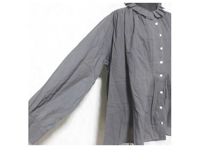 Autre Marque tumugu Camicia a maniche lunghe con colletto a volant Marrone - vista 4