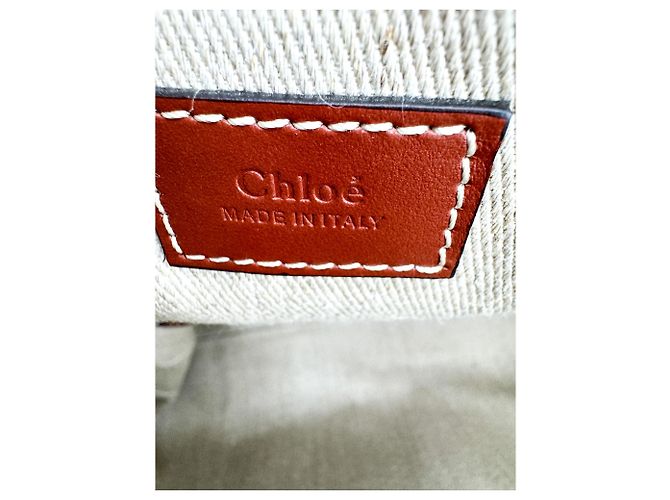 Chloé Chloe Woody Canvas with Leather Medium Marrom - vista 6