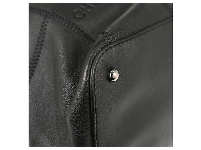 Chanel Square Stitch Tassel Hobo Quilted Leather Small Negro - vista 7