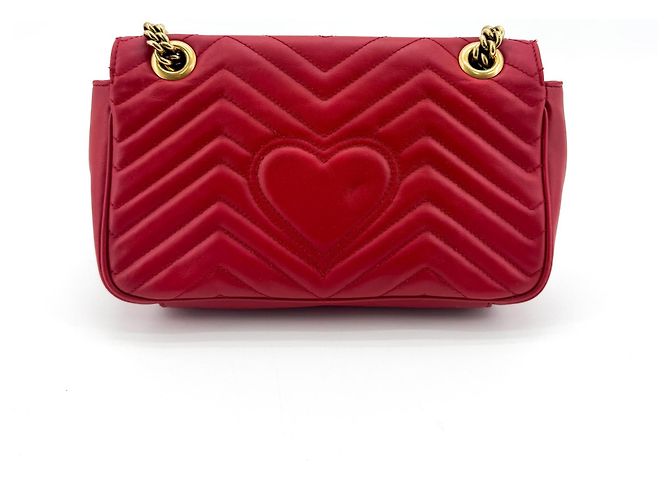 Gucci GG Marmont Flap Matelasse Leather Mini D'oro - vista 2