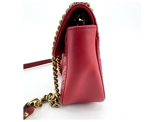 Gucci GG Marmont Flap Matelasse Leather Mini D'oro - vista 3