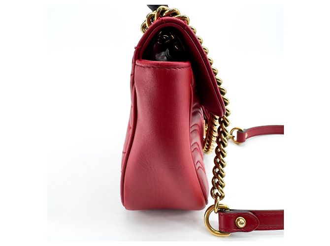 Gucci GG Marmont Flap Matelasse Leather Mini D'oro - vista 4