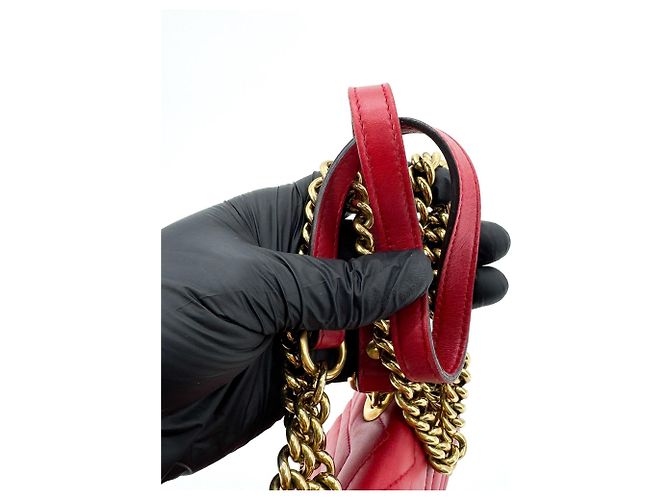 Gucci GG Marmont Flap Matelasse Leather Mini D'oro - vista 6