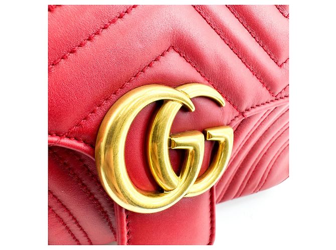 Gucci GG Marmont Flap Matelasse Leather Mini D'oro - vista 7