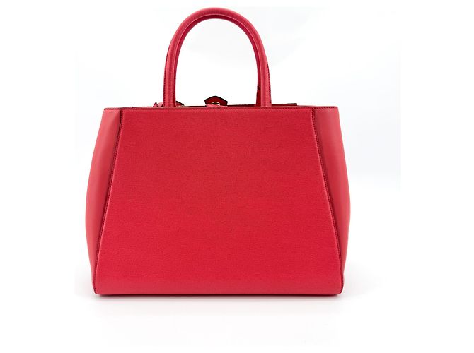 Fendi 2Jours Leather Medium Vermelho - vista 2