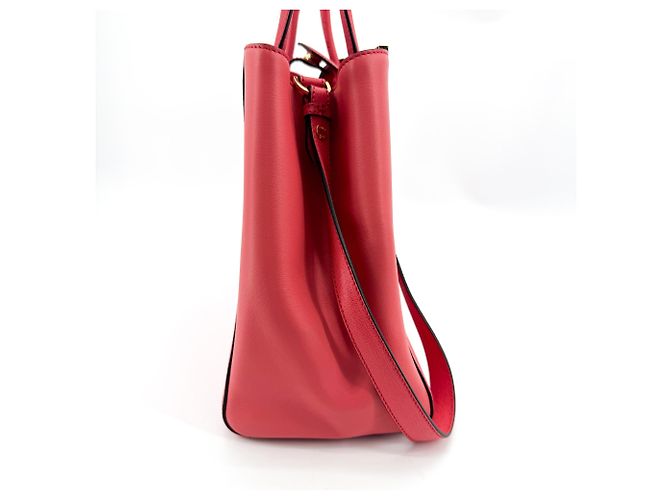Fendi 2Jours Leather Medium Vermelho - vista 4