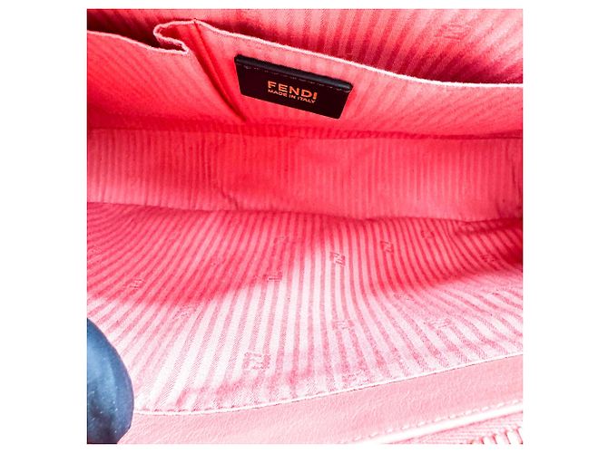 Fendi 2Jours Leather Medium Vermelho - vista 5