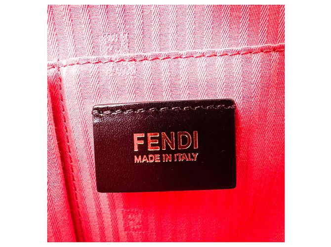 Fendi 2Jours Leather Medium Vermelho - vista 6
