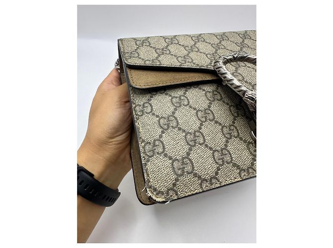 Borsa Gucci Dionysus GG Supreme Mini Marrone Beige - vista 10