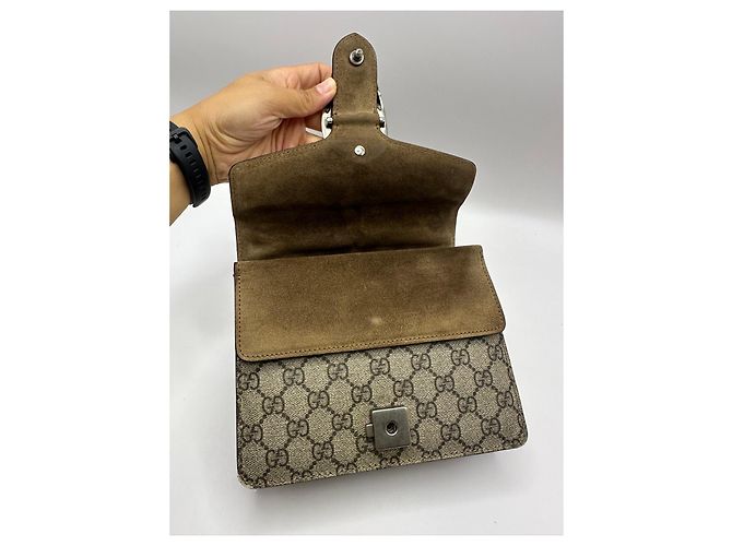 Borsa Gucci Dionysus GG Supreme Mini Marrone Beige - vista 6
