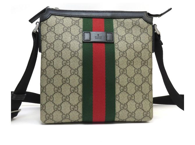 Bolsa de Ombro Gucci GG Supreme Sherry Line Bege - vista 2