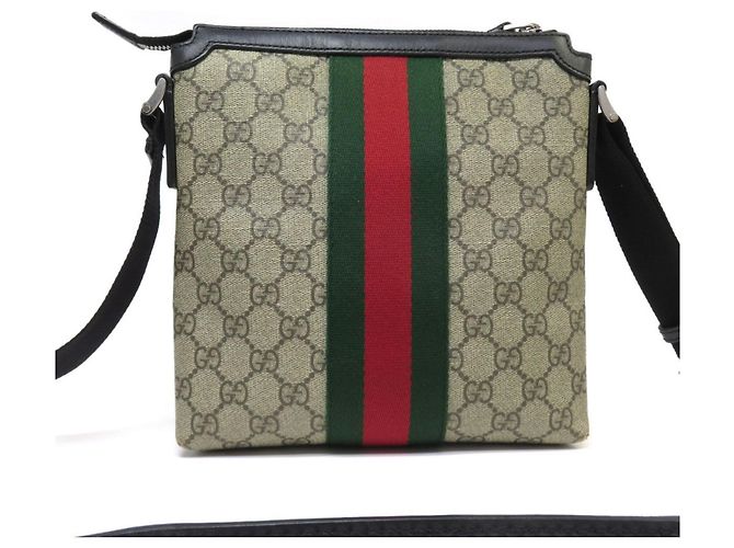 Bolsa de Ombro Gucci GG Supreme Sherry Line Bege - vista 3