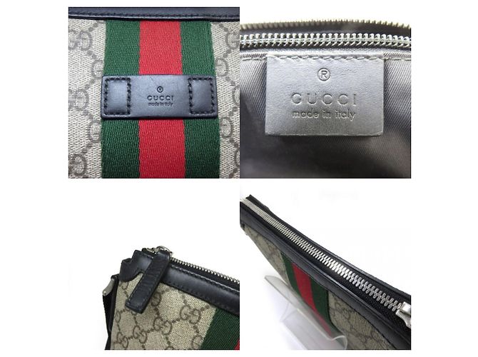Bolsa de Ombro Gucci GG Supreme Sherry Line Bege - vista 4