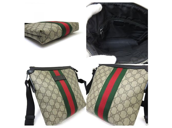 Bolsa de Ombro Gucci GG Supreme Sherry Line Bege - vista 5