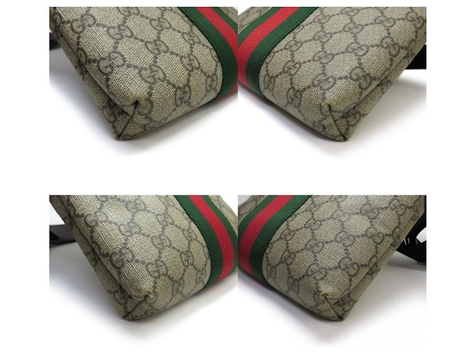 Bolsa de Ombro Gucci GG Supreme Sherry Line Bege - vista 6