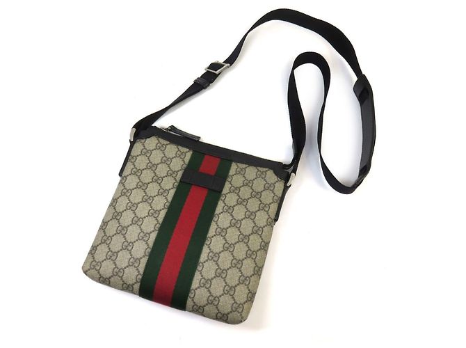 Bolsa de Ombro Gucci GG Supreme Sherry Line Bege - vista 9